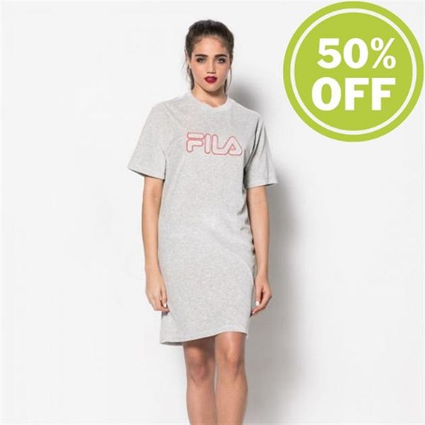 Fila Luna 2.0 Long Women's Dresses - Grey,NZ 304-91726